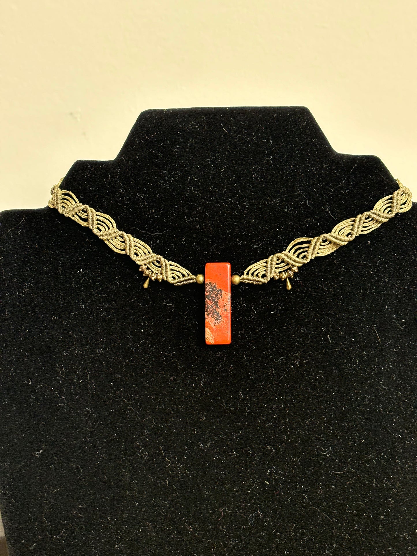 CO-036 - Choker ziggo - Jaspe rouge - b