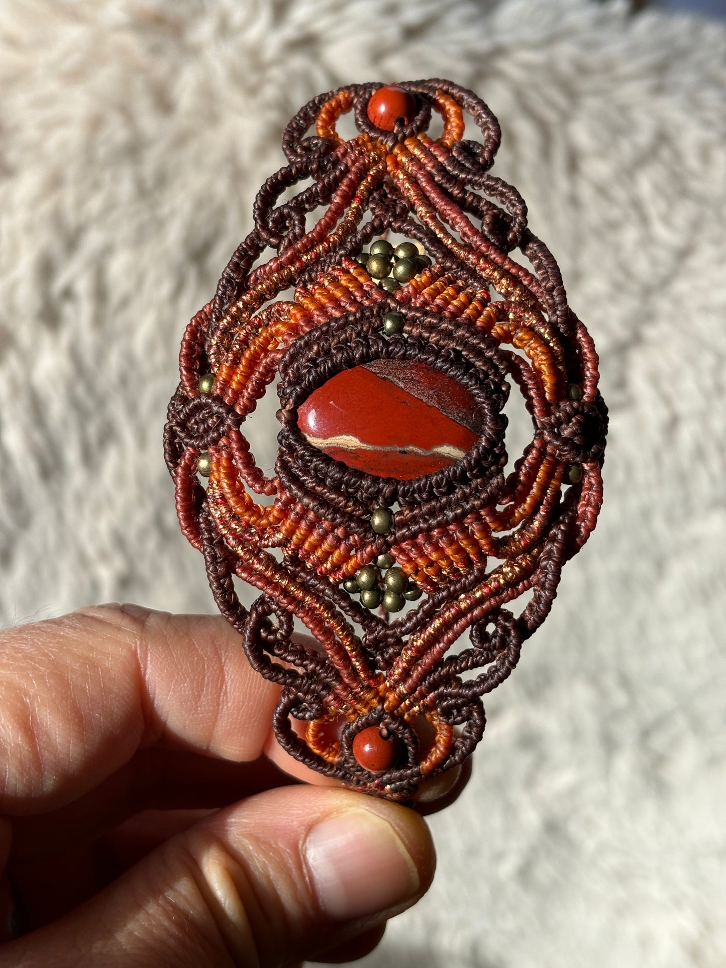 MA002 - Bracelet Manchette et jaspe rouge