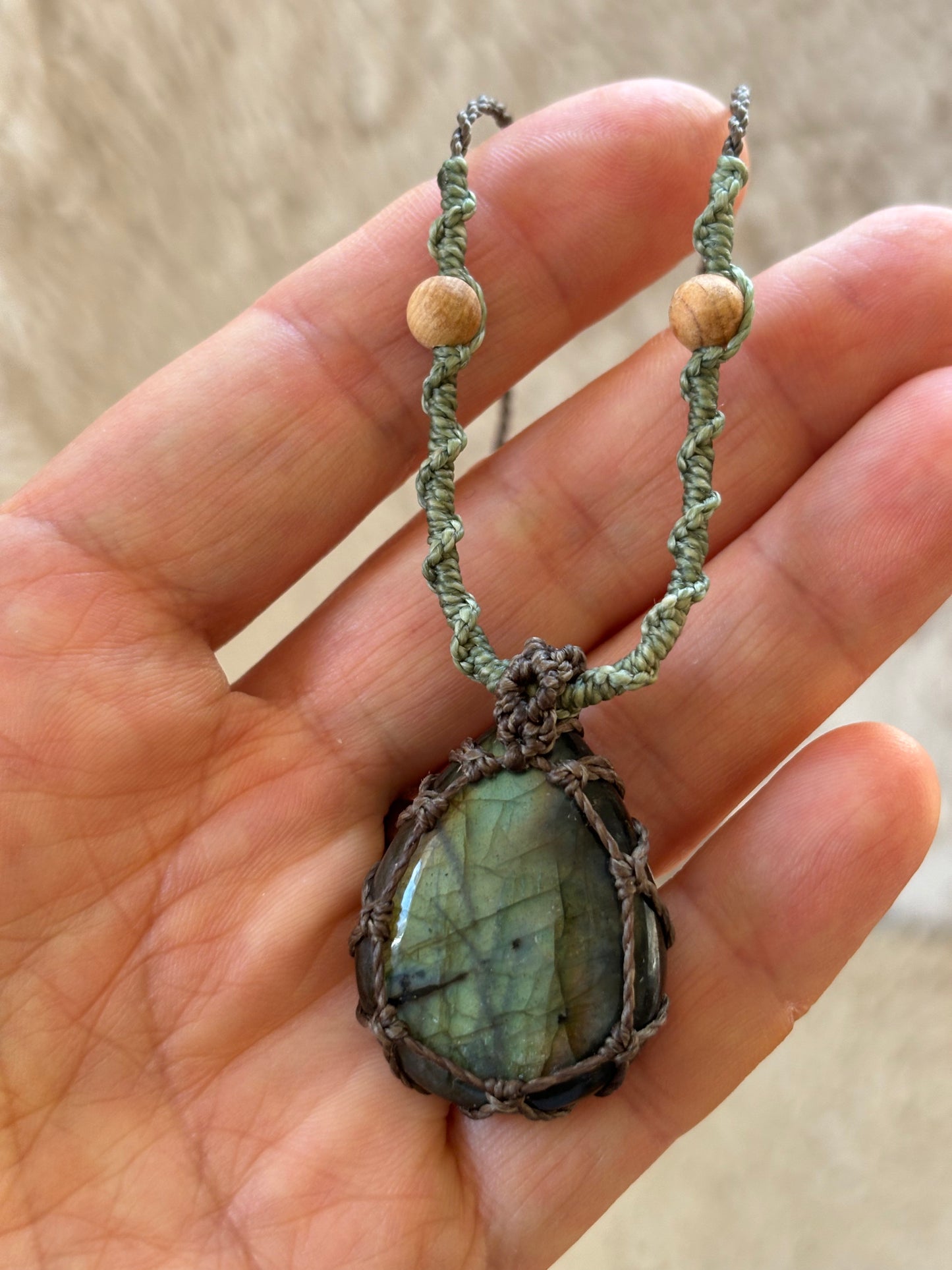 Collier Labradorite goutte-3