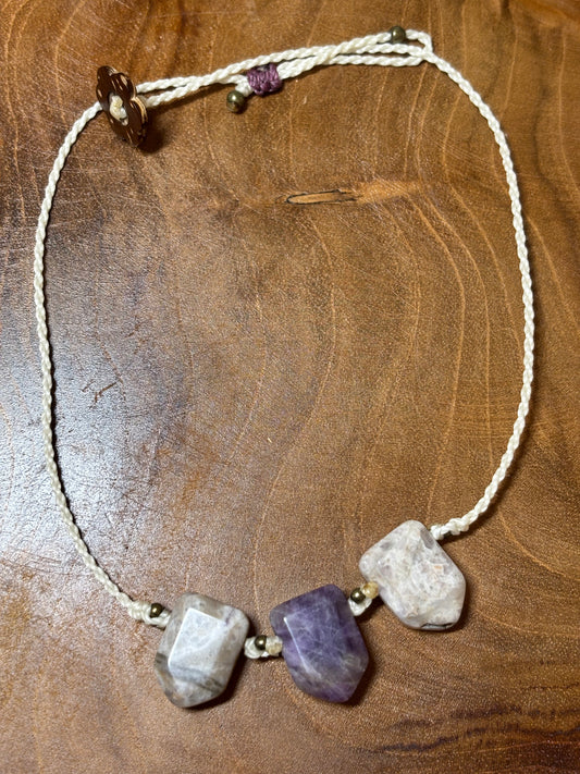CO-045 - Choker minimaliste - Pierres d'améthyste - b