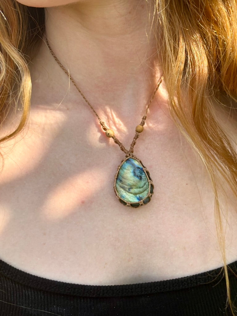 Collier Labradorite goutte-4
