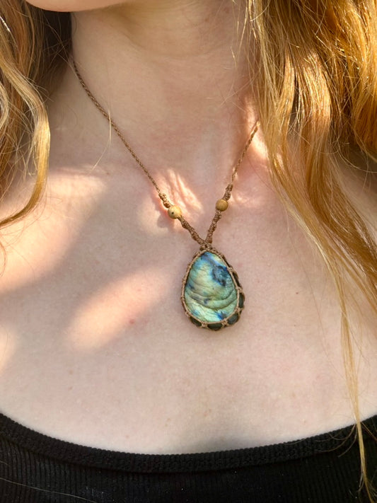 Collier Labradorite goutte-4