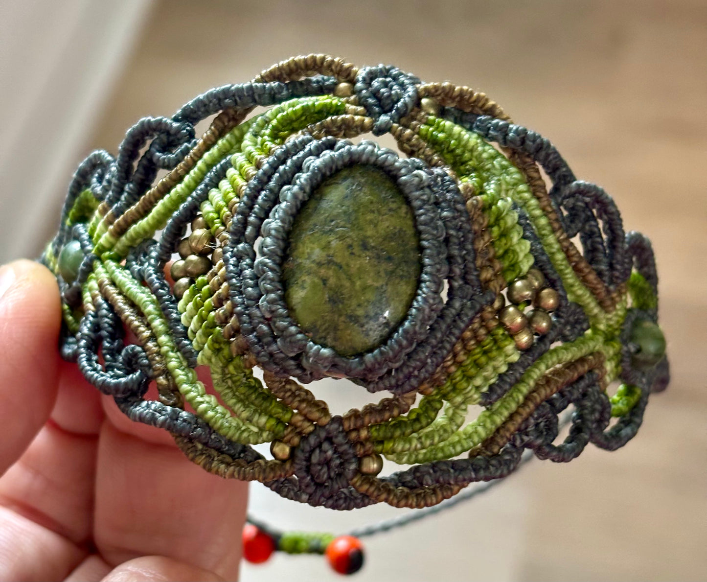 MA001 - Bracelet Manchette et agate mousse