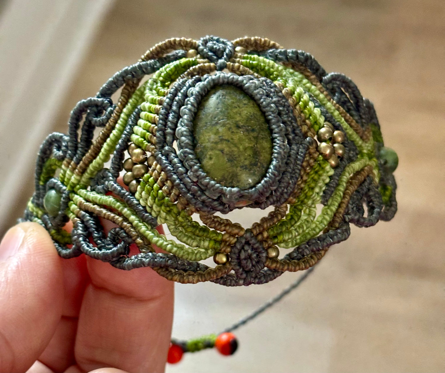 MA001 - Bracelet Manchette et agate mousse