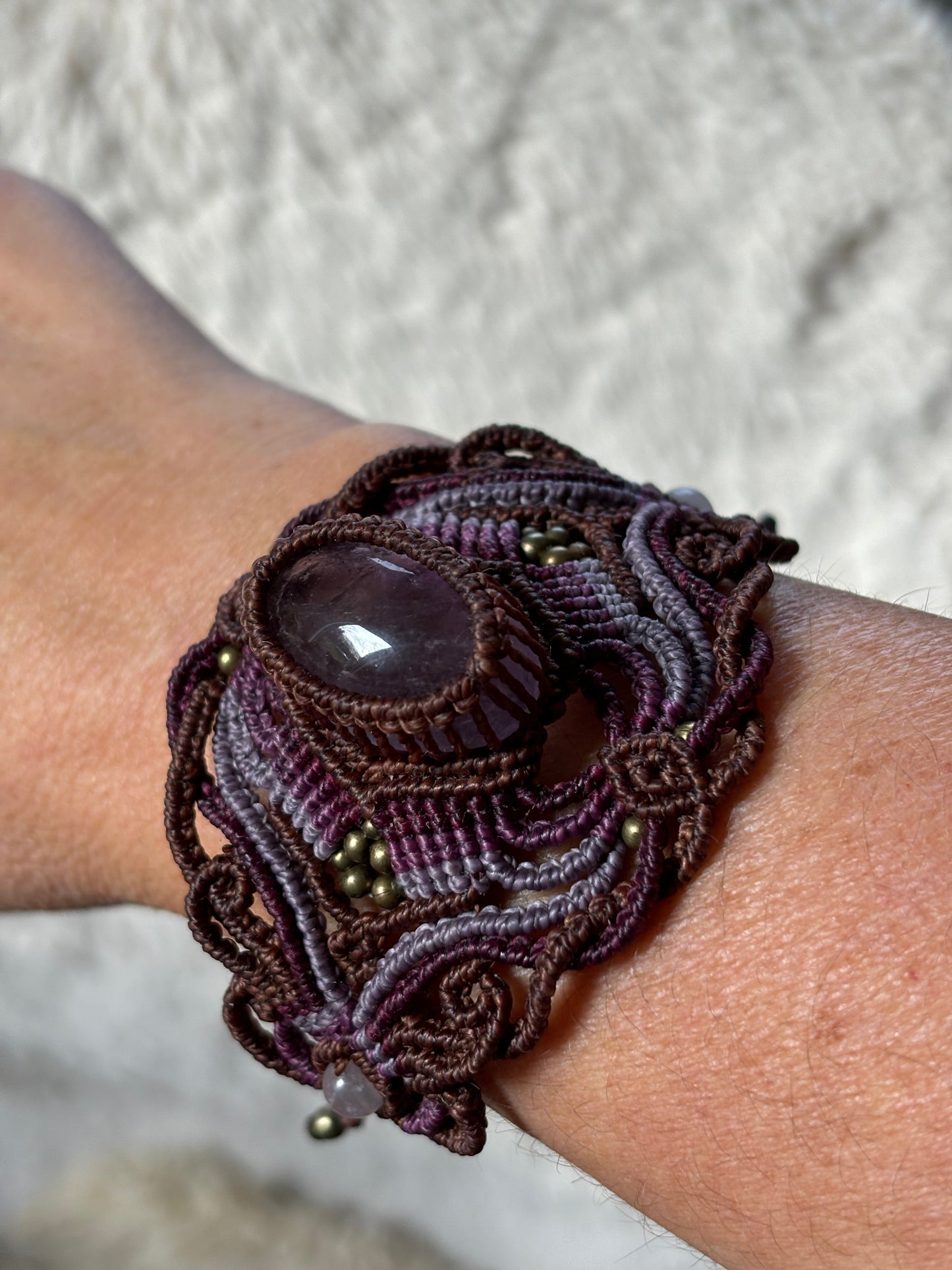 MA003 - Bracelet manchette améthyste