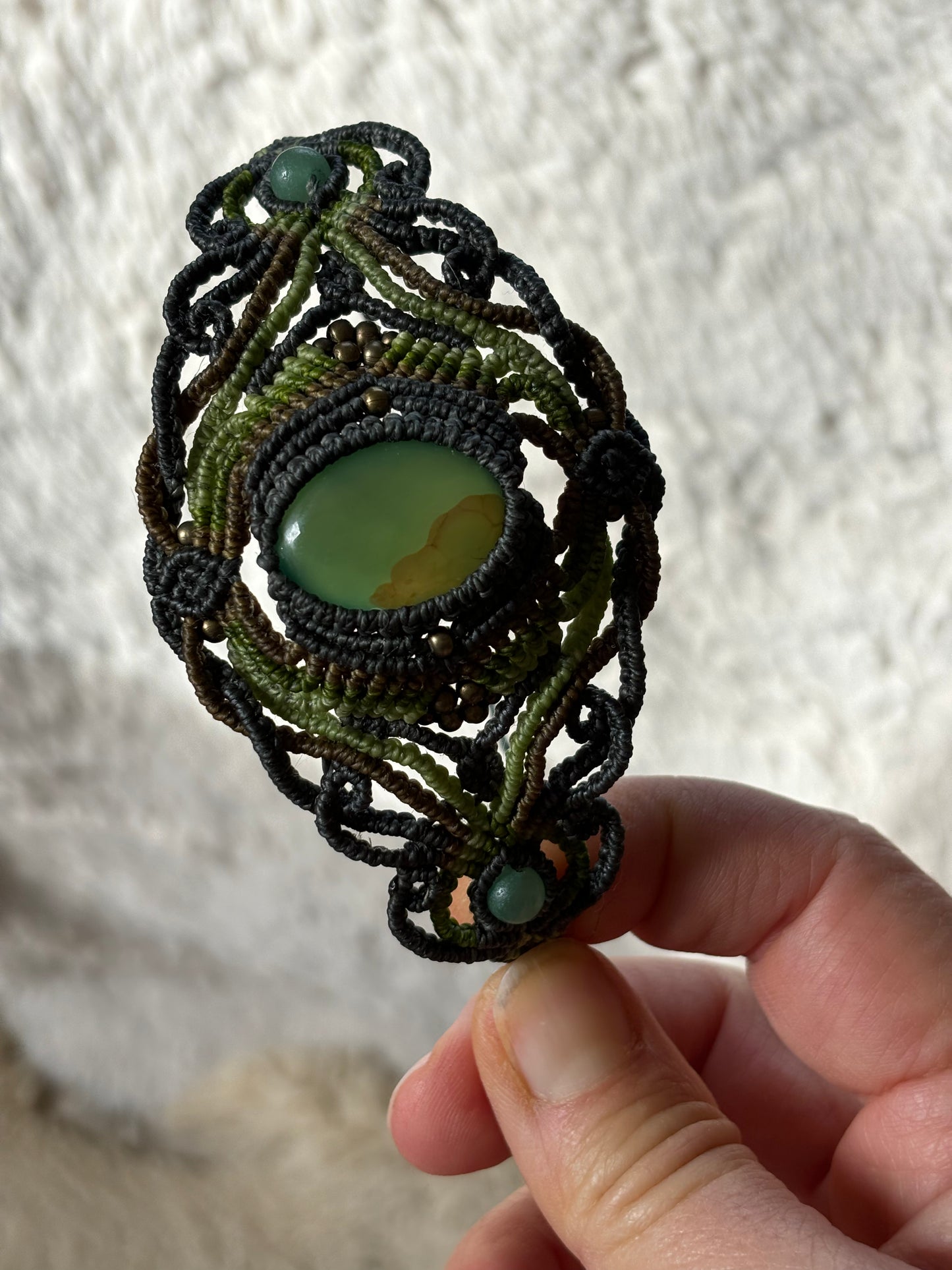 MA001 - Bracelet Manchette et agate mousse