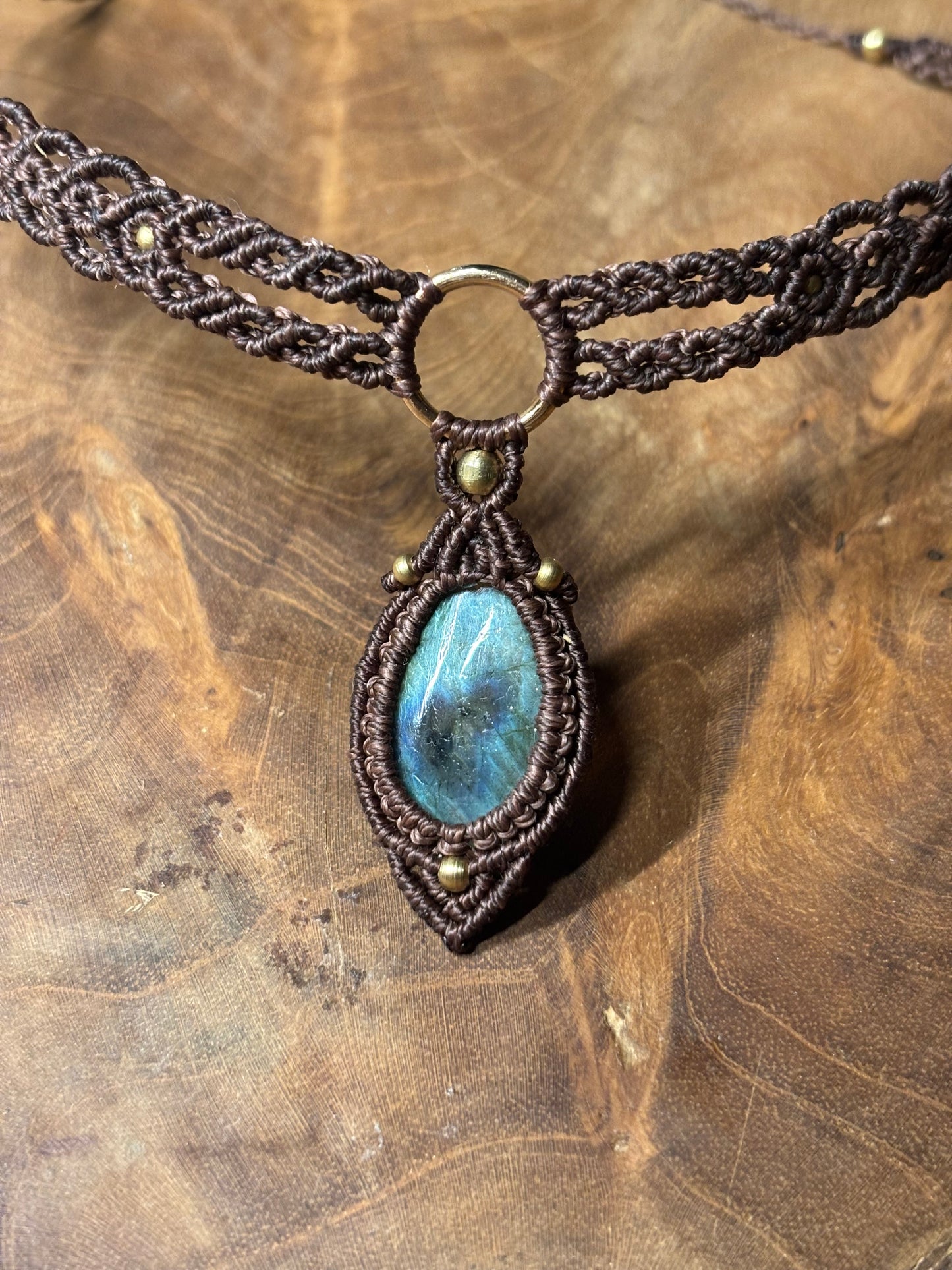 CO-0- Choker "Goutte de lumière"- Labradorite - d