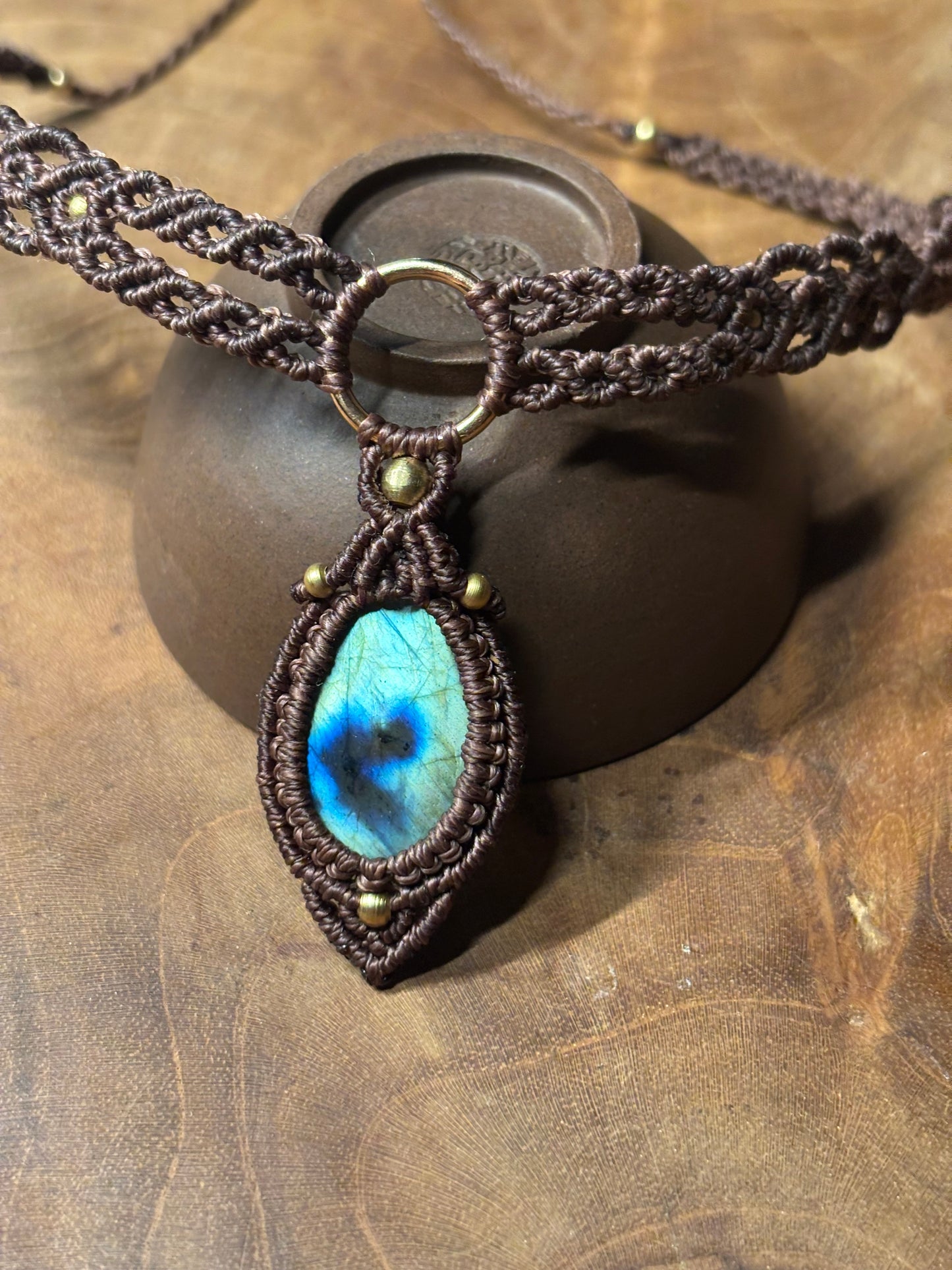 CO-0- Choker "Goutte de lumière"- Labradorite - d