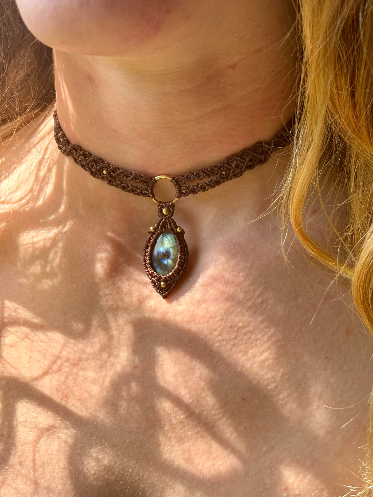 CO-0- Choker "Goutte de lumière"- Labradorite - d