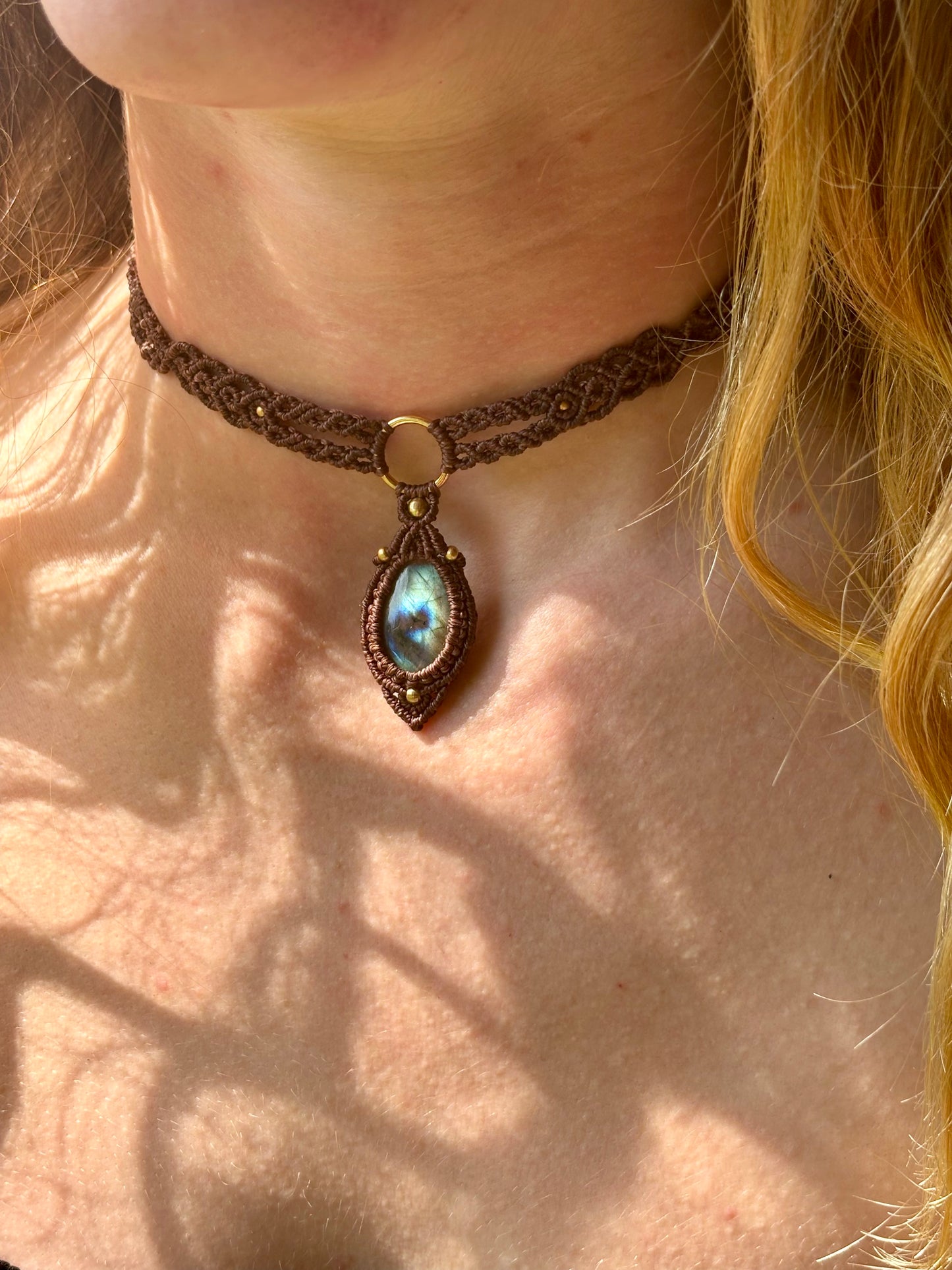 CO-0- Choker "Goutte de lumière"- Labradorite - d
